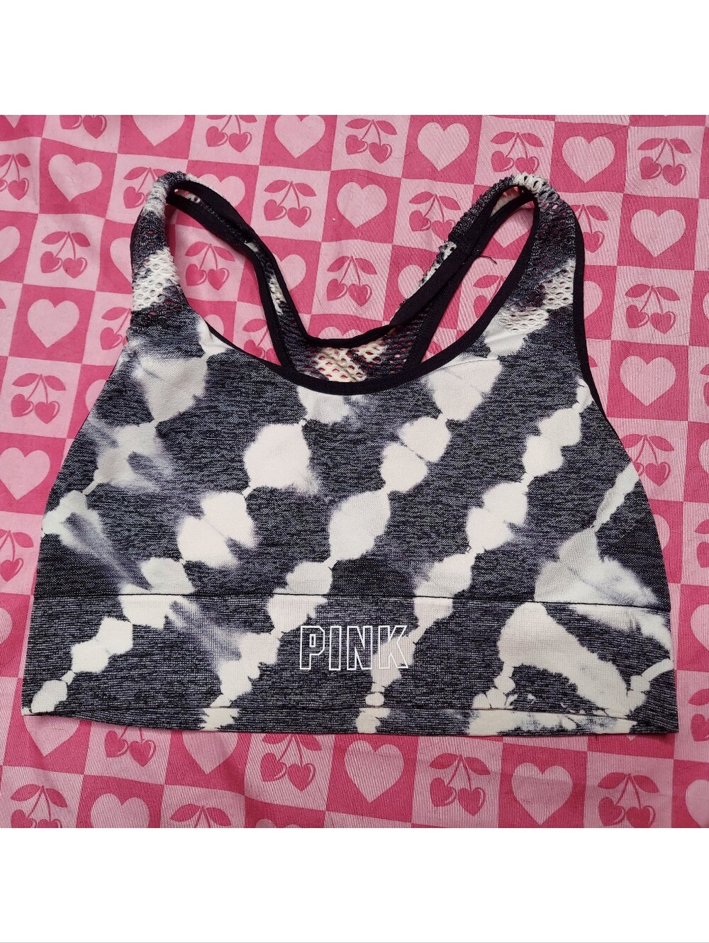 Victorias Secret PINK Sports Bra black Gray & White